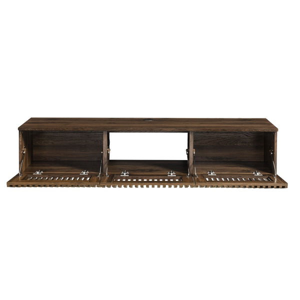 Modway Furniture Vaughn 64" Wall-Mounted TV Stand - Minimalist Floating Cabinet with Smart Storage & Cable Management Walnut EEI-7164-WAL