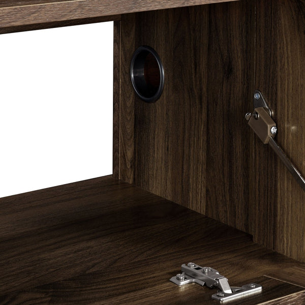 Modway Furniture Vaughn 64" Wall-Mounted TV Stand - Minimalist Floating Cabinet with Smart Storage & Cable Management Walnut EEI-7164-WAL