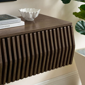 Modway Furniture Vaughn 64" Wall-Mounted TV Stand - Minimalist Floating Cabinet with Smart Storage & Cable Management Walnut EEI-7164-WAL