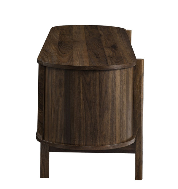 Modway Furniture Reid 61" Mid-Century Modern TV Stand with Rattan Doors, Adjustable Shelving & Cable Management EEI-7165-WAL