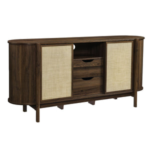 Modway Furniture Reid 63" Curved Sideboard - Mid-Century Modern Walnut Buffet, Versatile Storage, Elegant Design EEI-7166-WAL