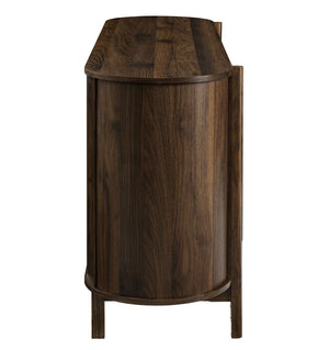 Modway Furniture Reid 63" Curved Sideboard - Mid-Century Modern Walnut Buffet, Versatile Storage, Elegant Design EEI-7166-WAL
