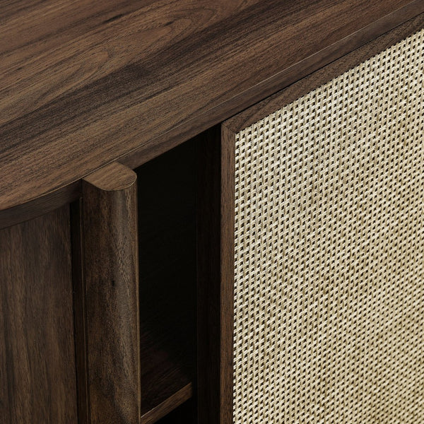 Modway Furniture Reid 63" Curved Sideboard - Mid-Century Modern Walnut Buffet, Versatile Storage, Elegant Design EEI-7166-WAL