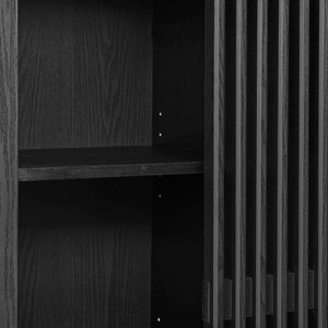 Modway Furniture Vaughn 71" Arched Storage Display Cabinet - Modern Design with Adjustable Shelves & Sliding Door Black EEI-7167-BLK