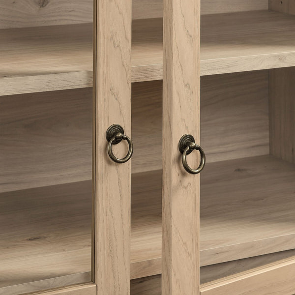 Modway Furniture Nolan 74" Tall Arched Storage Display Cabinet - Elegant Glass Doors, Adjustable Shelves & Drawers Light Oak EEI-7168-LOA