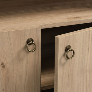 Modway Furniture Nolan 74" Tall Wide Arched Storage Display Cabinet - Stylish Farmhouse Charm for Any Room Decor Light Oak EEI-7169-LOA