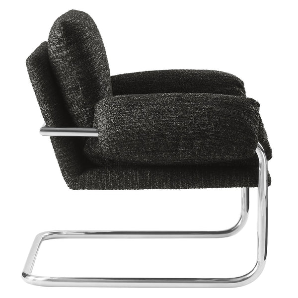 Modway Furniture Ansel Boucle Fabric Accent Chair - Stylish Mid-Century Modern Comfort for Living Rooms & More Charcoal EEI-7180-CHA