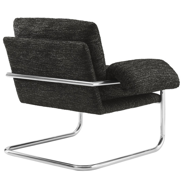 Modway Furniture Ansel Boucle Fabric Accent Chair - Stylish Mid-Century Modern Comfort for Living Rooms & More Charcoal EEI-7180-CHA
