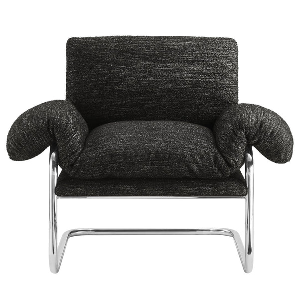 Modway Furniture Ansel Boucle Fabric Accent Chair - Stylish Mid-Century Modern Comfort for Living Rooms & More Charcoal EEI-7180-CHA