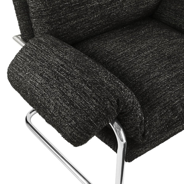 Modway Furniture Ansel Boucle Fabric Accent Chair - Stylish Mid-Century Modern Comfort for Living Rooms & More Charcoal EEI-7180-CHA