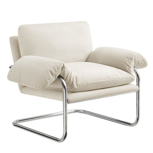 Modway Furniture Ansel Performance Velvet Lounge Chair with Polished Steel Cantilever Frame EEI-7181-ALA