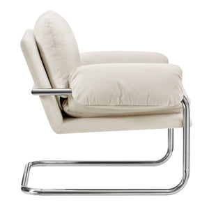 Modway Furniture Ansel Performance Velvet Lounge Chair with Polished Steel Cantilever Frame EEI-7181-ALA