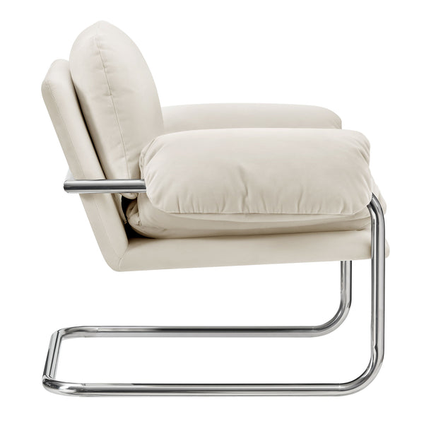 Modway Furniture Ansel Performance Velvet Lounge Chair with Polished Steel Cantilever Frame EEI-7181-ALA