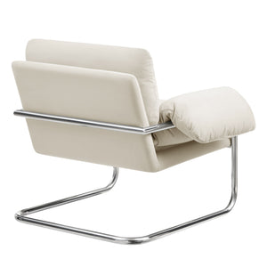 Modway Furniture Ansel Performance Velvet Lounge Chair with Polished Steel Cantilever Frame EEI-7181-ALA