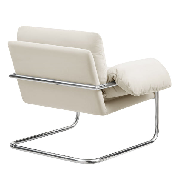 Modway Furniture Ansel Performance Velvet Lounge Chair with Polished Steel Cantilever Frame EEI-7181-ALA