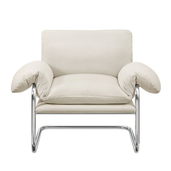 Modway Furniture Ansel Performance Velvet Lounge Chair with Polished Steel Cantilever Frame EEI-7181-ALA
