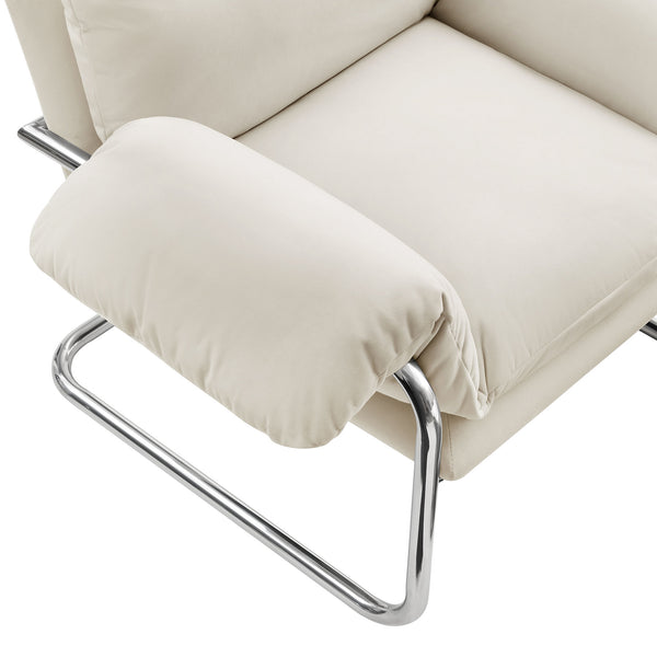 Modway Furniture Ansel Performance Velvet Lounge Chair with Polished Steel Cantilever Frame EEI-7181-ALA
