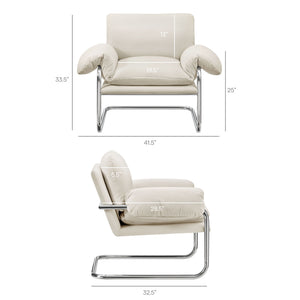 Modway Furniture Ansel Performance Velvet Lounge Chair with Polished Steel Cantilever Frame EEI-7181-ALA