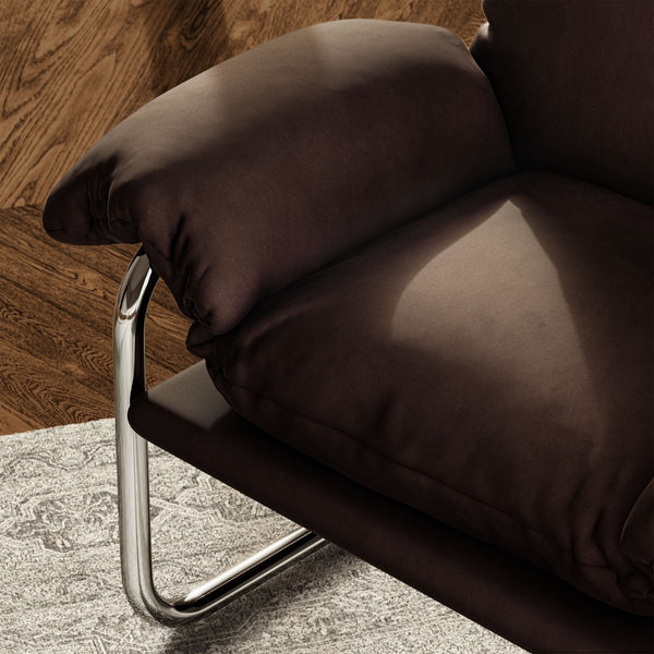Modway Furniture Ansel Performance Velvet Accent Chair - Vintage-Inspired Comfort with Modern Stainless Steel Design Chocolate Brown EEI-7181-CHB