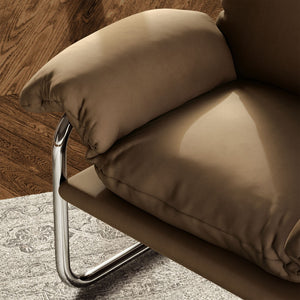 Modway Furniture Ansel Performance Velvet Accent Chair - Vintage-Inspired Comfort with Modern Stainless Steel Design Taupe EEI-7181-TAU