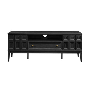Modway Furniture Samos 59" TV Stand - Retro-Inspired Mid-Century Modern Storage Solution with Geometric Design Black EEI-7182-BLK