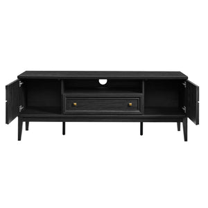 Modway Furniture Samos 59" TV Stand - Retro-Inspired Mid-Century Modern Storage Solution with Geometric Design Black EEI-7182-BLK