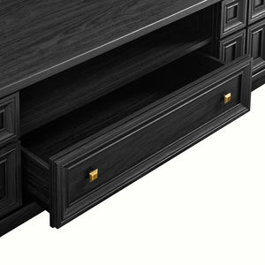 Modway Furniture Samos 59" TV Stand - Retro-Inspired Mid-Century Modern Storage Solution with Geometric Design Black EEI-7182-BLK