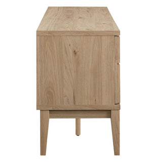 Modway Furniture Samos 59" TV Stand - Retro-Inspired Mid-Century Modern Storage Solution with Geometric Design Light Oak EEI-7182-LOA