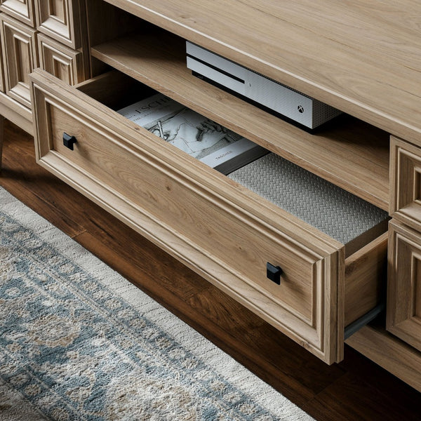 Modway Furniture Samos 59" TV Stand - Retro-Inspired Mid-Century Modern Storage Solution with Geometric Design Light Oak EEI-7182-LOA