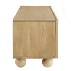 Modway Furniture Sorren Scalloped 54" Wood TV Stand - Modern Media Console with Cable Management and Stylish Storage Solutions Natural EEI-7183-NAT