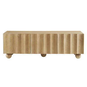 Modway Furniture Sorren Scalloped 54" Wood TV Stand - Modern Media Console with Cable Management and Stylish Storage Solutions Natural EEI-7183-NAT