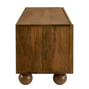 Modway Furniture Sorren Scalloped 54" Wood TV Stand - Modern Media Console with Cable Management and Stylish Storage Solutions Walnut EEI-7183-WAL