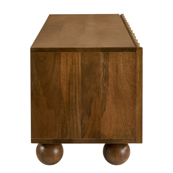 Modway Furniture Sorren Scalloped 54" Wood TV Stand - Modern Media Console with Cable Management and Stylish Storage Solutions Walnut EEI-7183-WAL