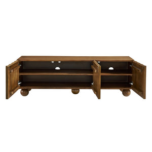 Modway Furniture Sorren Scalloped 54" Wood TV Stand - Modern Media Console with Cable Management and Stylish Storage Solutions Walnut EEI-7183-WAL