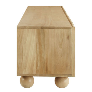 Modway Furniture Sorren Scalloped 71" Wood TV Stand - Modern Media Console with Storage & Cable Management Solution Natural EEI-7184-NAT