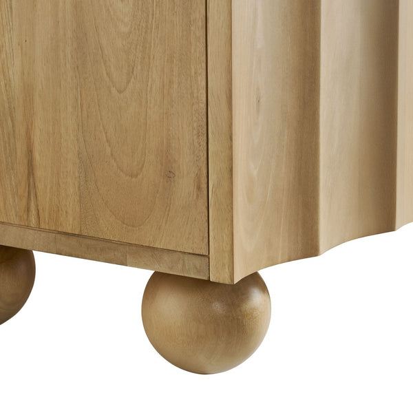 Modway Furniture Sorren Scalloped 71" Wood TV Stand - Modern Media Console with Storage & Cable Management Solution Natural EEI-7184-NAT