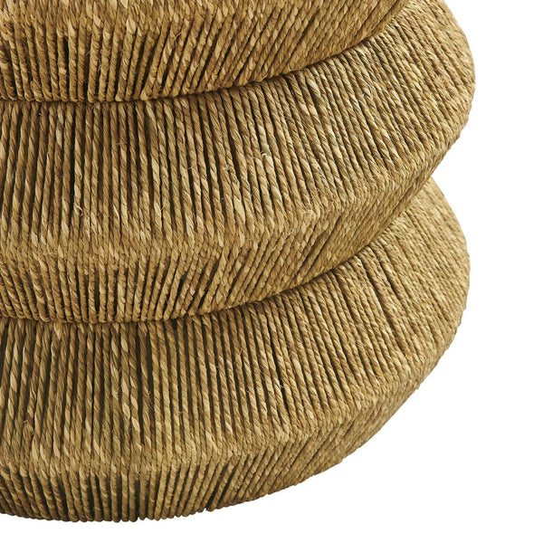 Modway Furniture Maris Coastal Seagrass and Wood End Table - Sculptural Design for Boho, Eclectic, and Modern Spaces EEI-7188-WAL-NAT