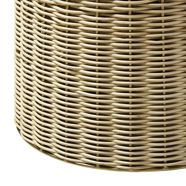 Modway Furniture Lazaro Round Rattan Side Table - Versatile Handwoven Accent with Metal Tray Top for Modern Living EEI-7189-BBR-NAT