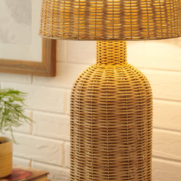 Modway Furniture Briar Rattan Table Lamp - Handwoven Coastal Accent for Bohemian Style, Perfect for Any Room Decor EEI-7191-NAT