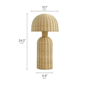 Modway Furniture Briar Rattan Table Lamp - Handwoven Coastal Accent for Bohemian Style, Perfect for Any Room Decor EEI-7191-NAT