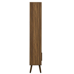 Modway Furniture Transmit 45" Bookcase with Sliding Doors – Stylish Mid-Century Design for Modern Storage Solutions Walnut EEI-7193-WAL