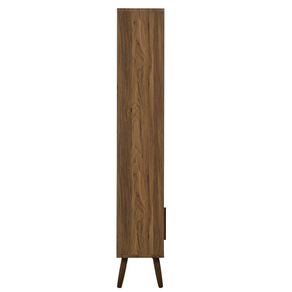 Modway Furniture Transmit 45" Bookcase with Sliding Doors – Stylish Mid-Century Design for Modern Storage Solutions Walnut EEI-7193-WAL