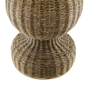 Modway Furniture Zale 36" Round Marble Dining Table with Handwoven Seagrass Base - Perfect for Small Spaces & Style! EEI-7195-WHI-NAT