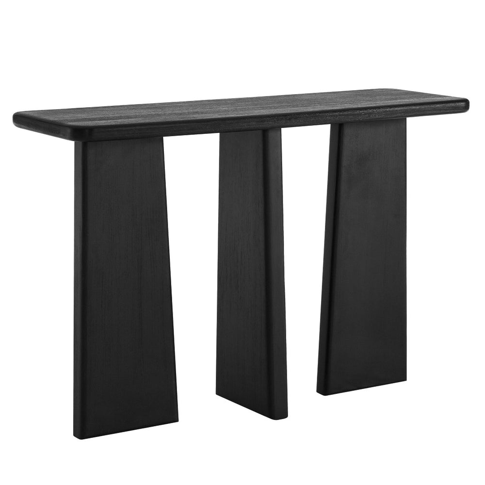 Modway Furniture Porter 45" Wood Console Table - Stylish Black Mango Wood with Geometric Legs for Modern Spaces EEI-7197-BLK