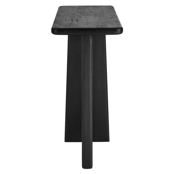 Modway Furniture Porter 45" Wood Console Table - Stylish Black Mango Wood with Geometric Legs for Modern Spaces EEI-7197-BLK