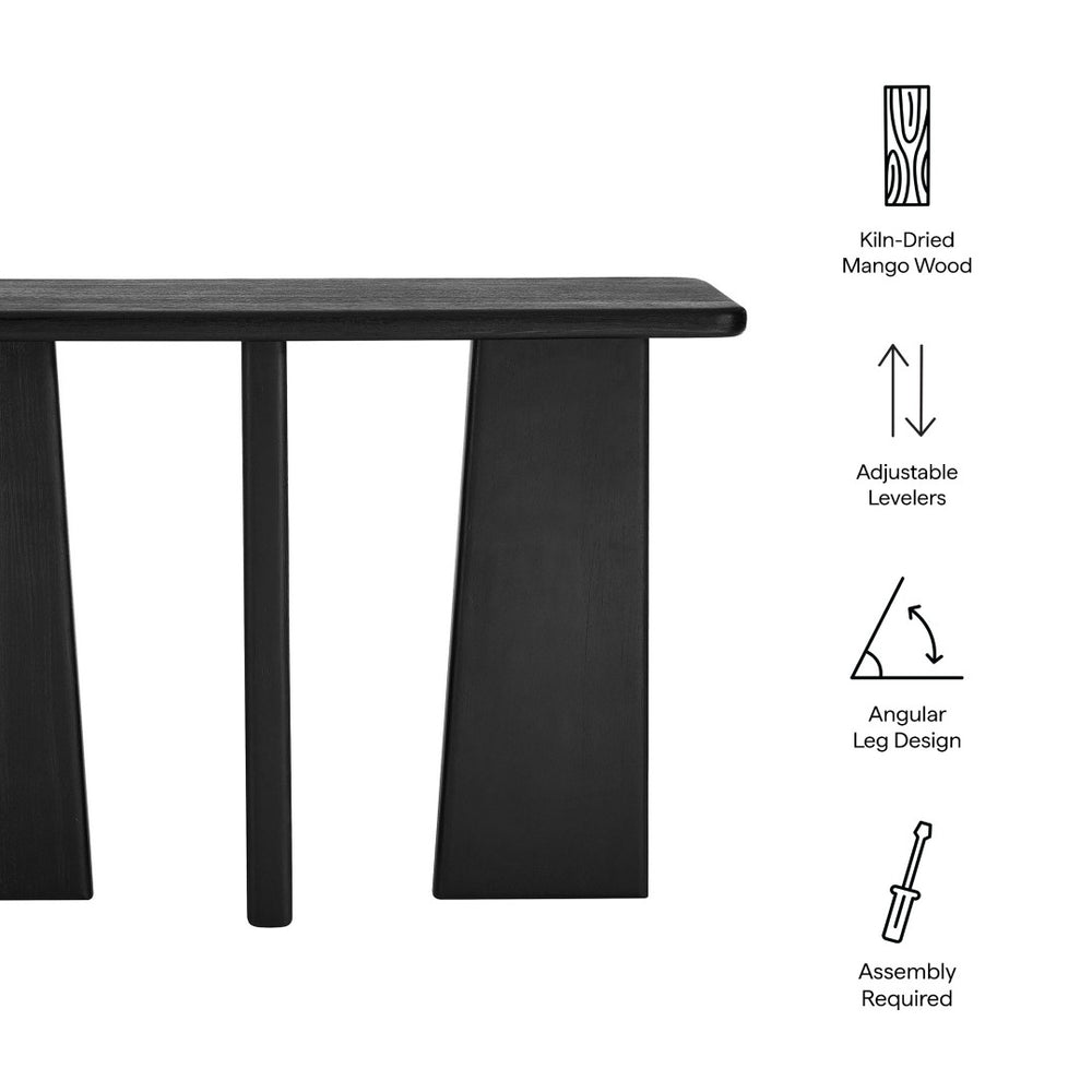 Modway Furniture Porter 45" Wood Console Table - Stylish Black Mango Wood with Geometric Legs for Modern Spaces EEI-7197-BLK