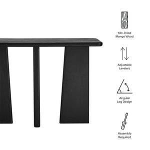 Modway Furniture Porter 45" Wood Console Table - Stylish Black Mango Wood with Geometric Legs for Modern Spaces EEI-7197-BLK