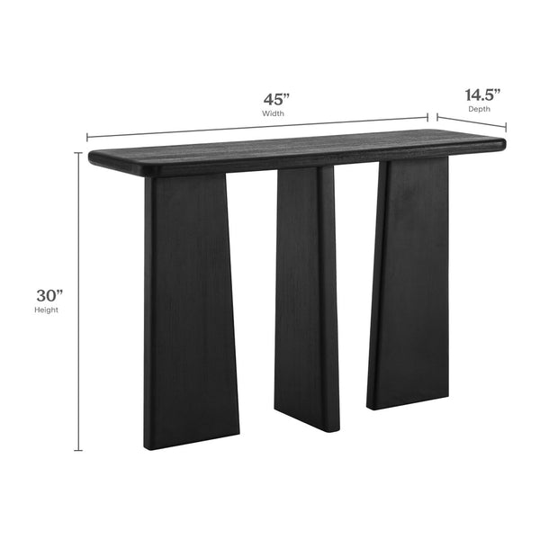 Modway Furniture Porter 45" Wood Console Table - Stylish Black Mango Wood with Geometric Legs for Modern Spaces EEI-7197-BLK