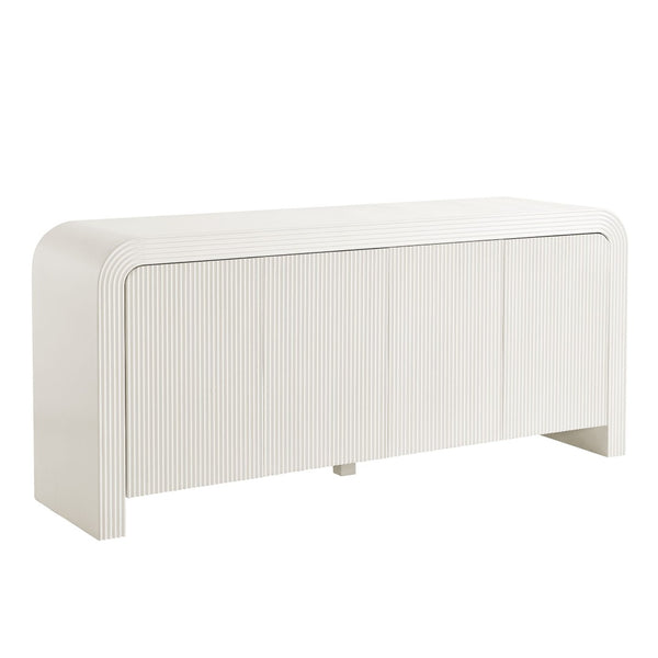 Modway Furniture Waterflute 70" Fluted Sideboard Cabinet - Modern Storage Solution with Adjustable Shelves & Style White Matte EEI-7198-IVO