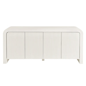 Modway Furniture Waterflute 70" Fluted Sideboard Cabinet - Modern Storage Solution with Adjustable Shelves & Style White Matte EEI-7198-IVO